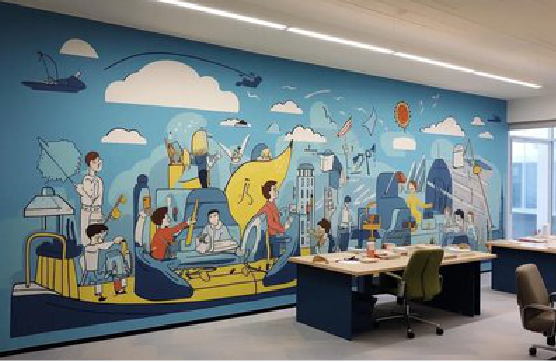 博白办公室墙绘的特点。