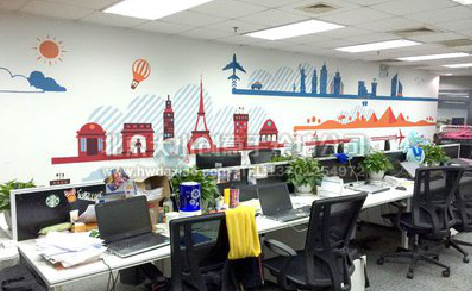 博白教你设计办公室墙绘的方法。